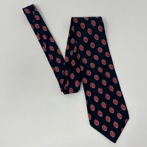 Stafford Silk Men’s Neck Tie, 66 inch, X-Long, red,‎ blue, abstract, circle, dot